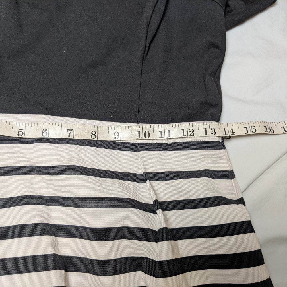 White House Black Market Black and White Sheath Dress Square Neck Midi Size 4 - Picture 9 of 9